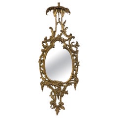 Chinoiserie English  Giltwood Chinese Chippendale Mirror 19th Century