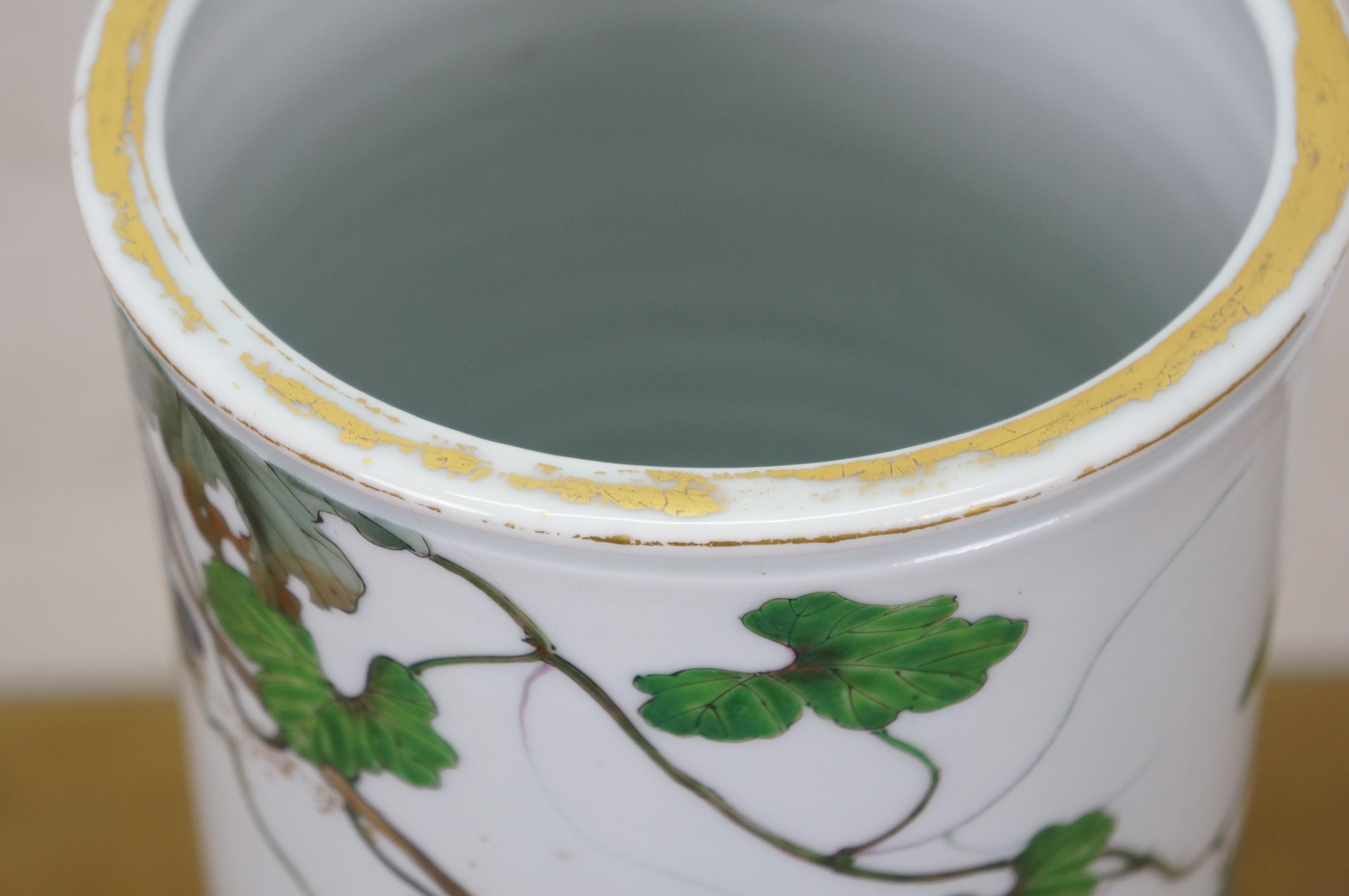 Chinoiserie Famille Rose Porcelain Cylidrical Squirrel Grapevine Vase 14