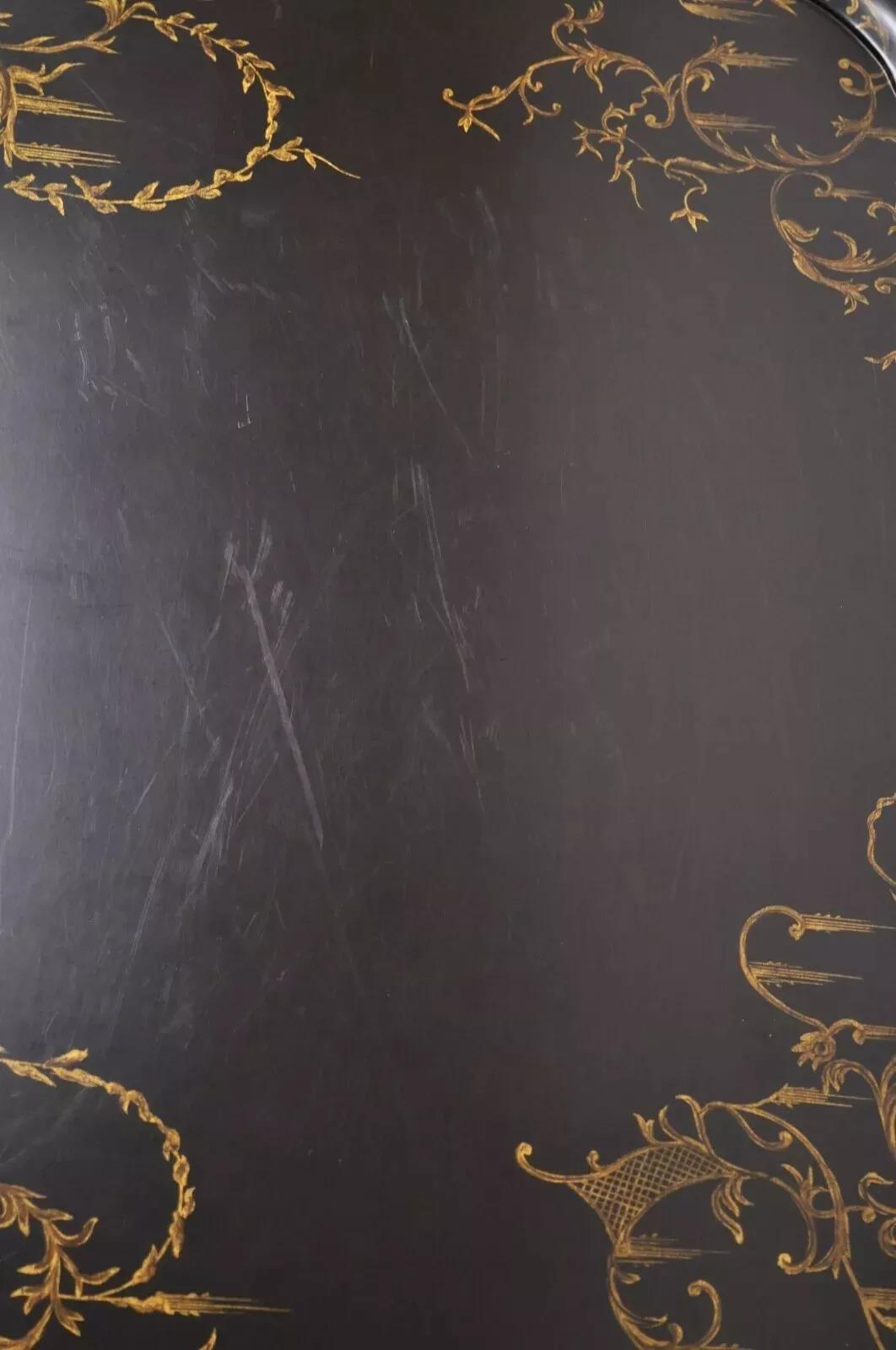 Chinoiserie Bambú de imitación Laca Marrón Bandeja de Festón Mesa de Cocktail Café Madera en venta