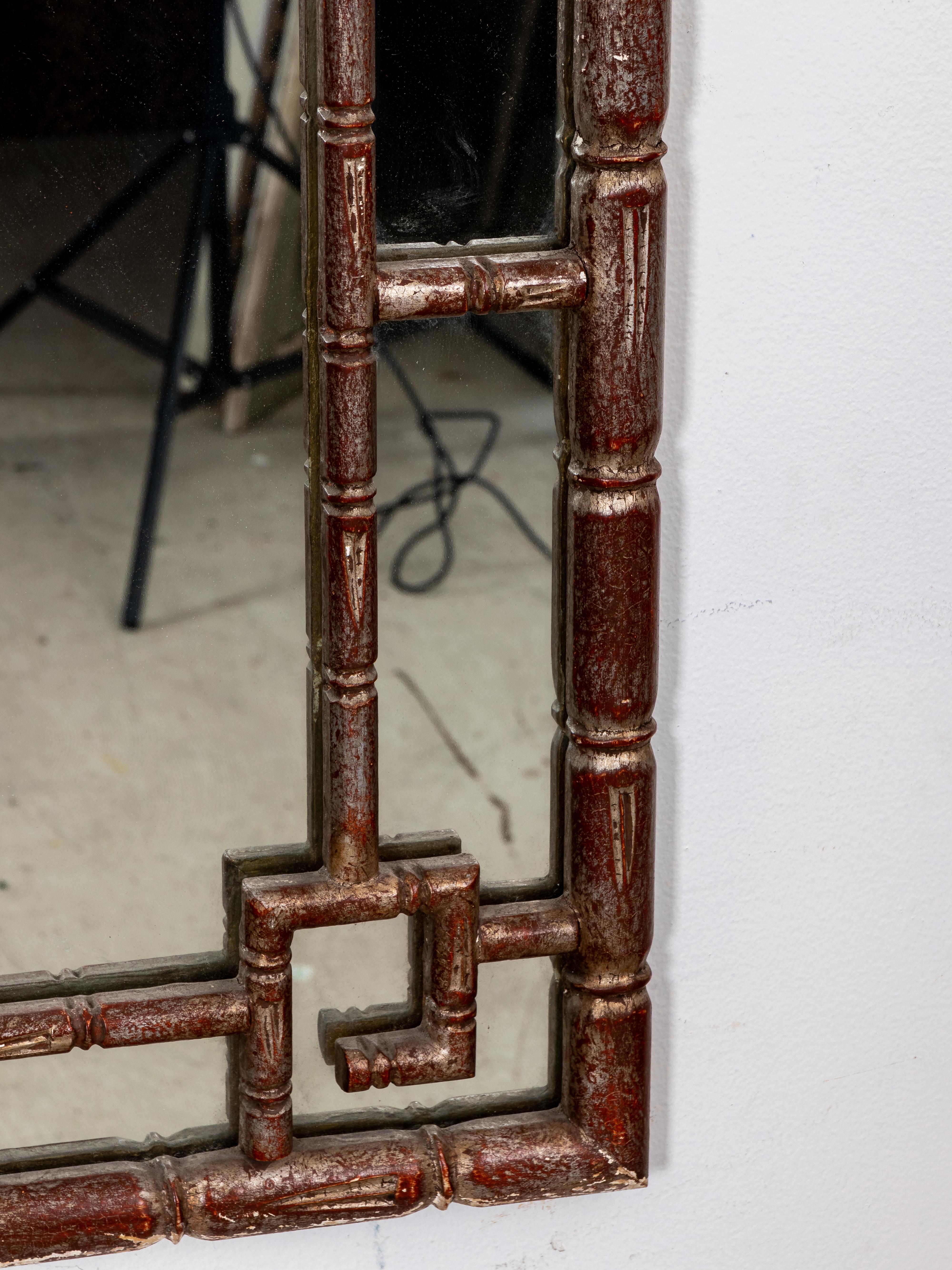 Chinoiserie Faux Bamboo Mirror For Sale 5