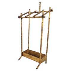 Vintage Chinoiserie Faux Bamboo Umbrella Stand, 1960s