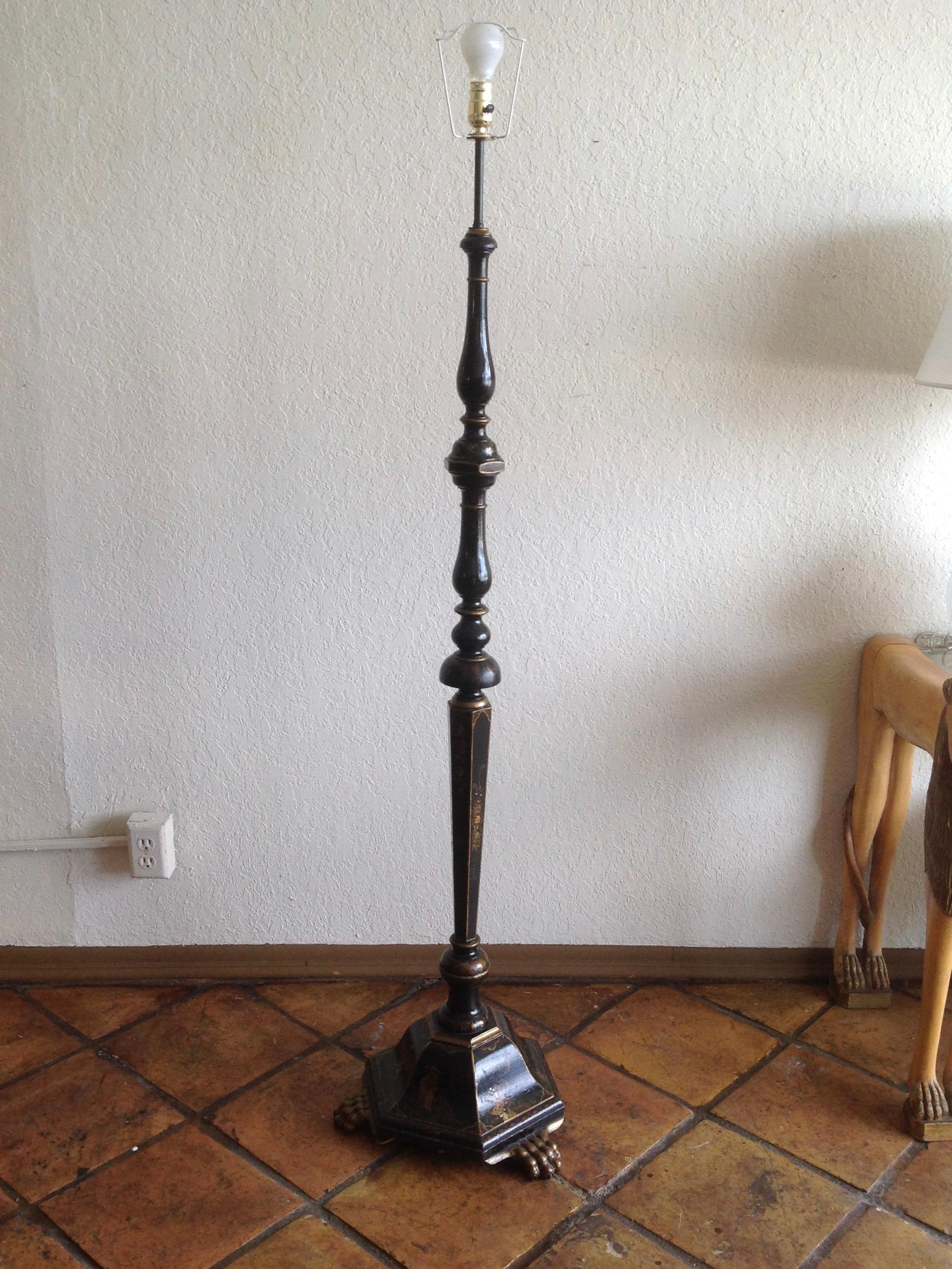 Chinoiserie Floor Lamp With Custom Shade 1