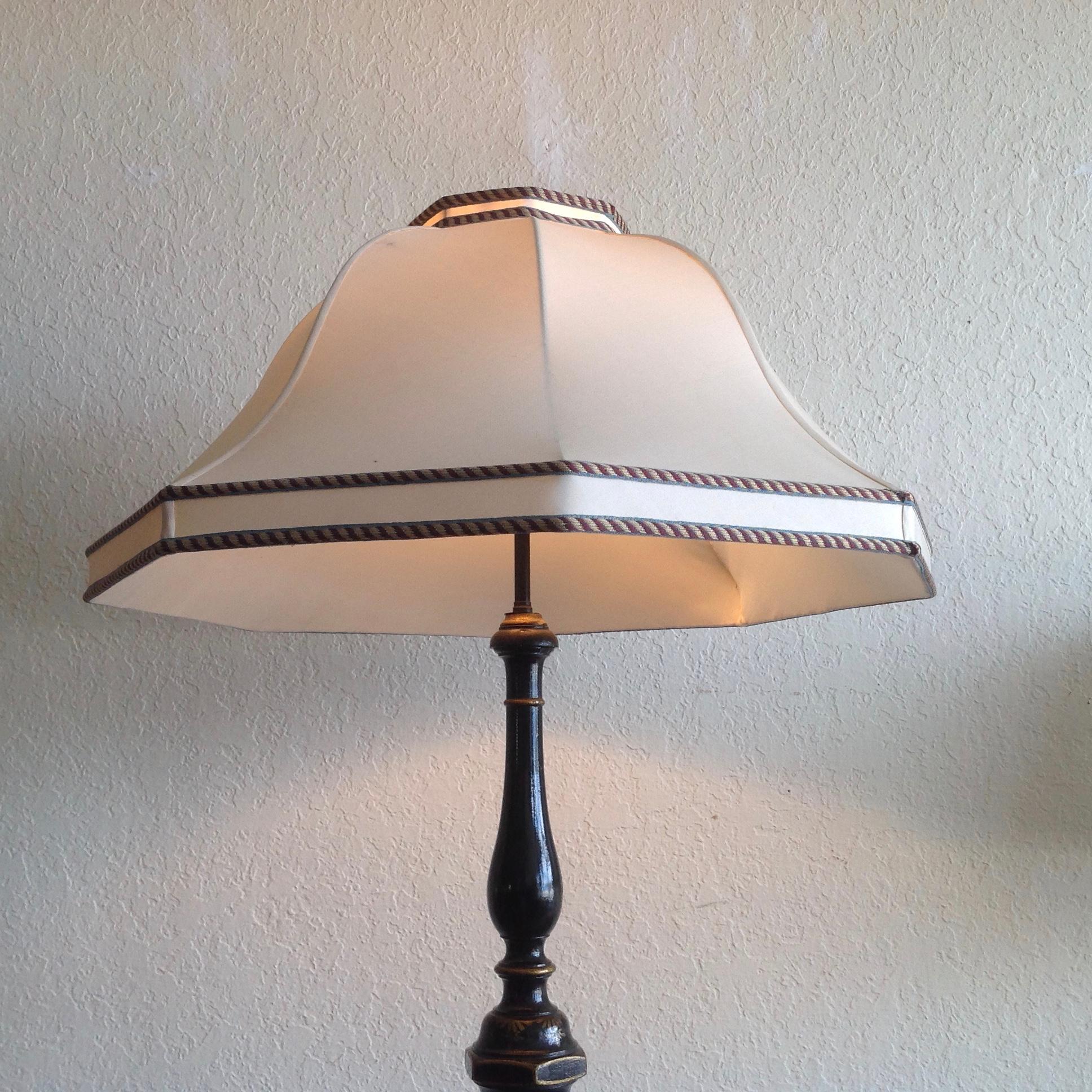 Chinoiserie Floor Lamp With Custom Shade 3