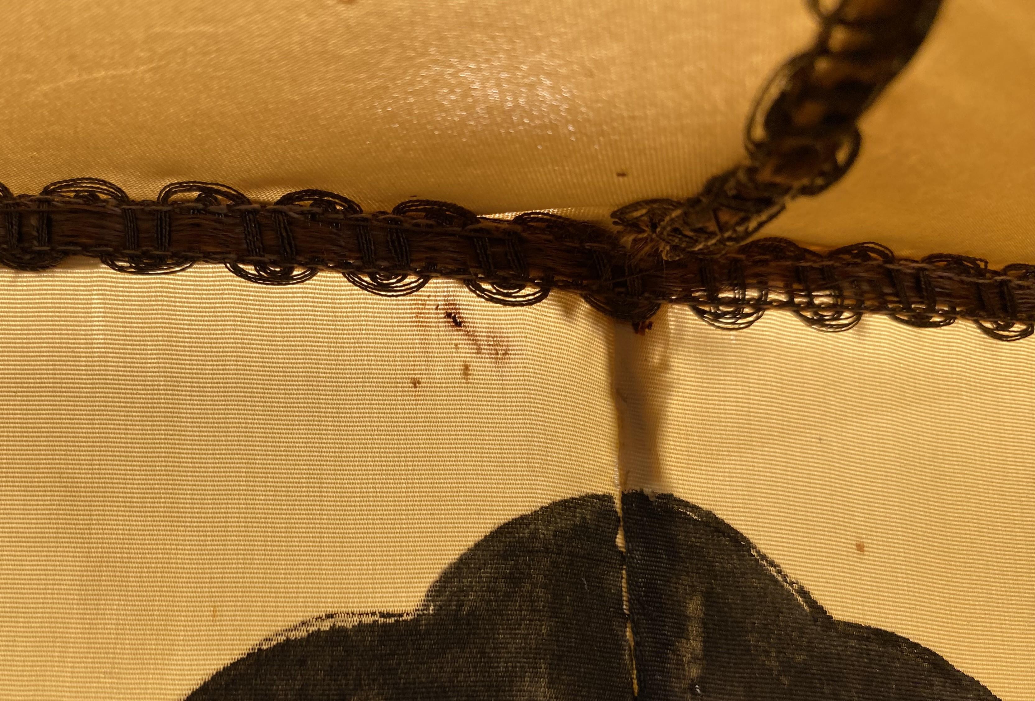 Chinoiserie Floor Lamp with Table Base & Linen Painted Shade For Sale 13