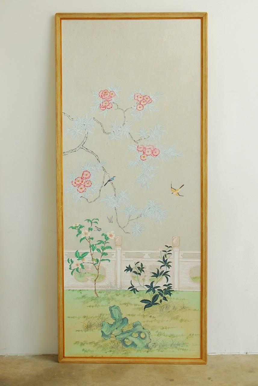 Chinoiserie Flora and Fauna Painted Panels by Robert Crowder 2