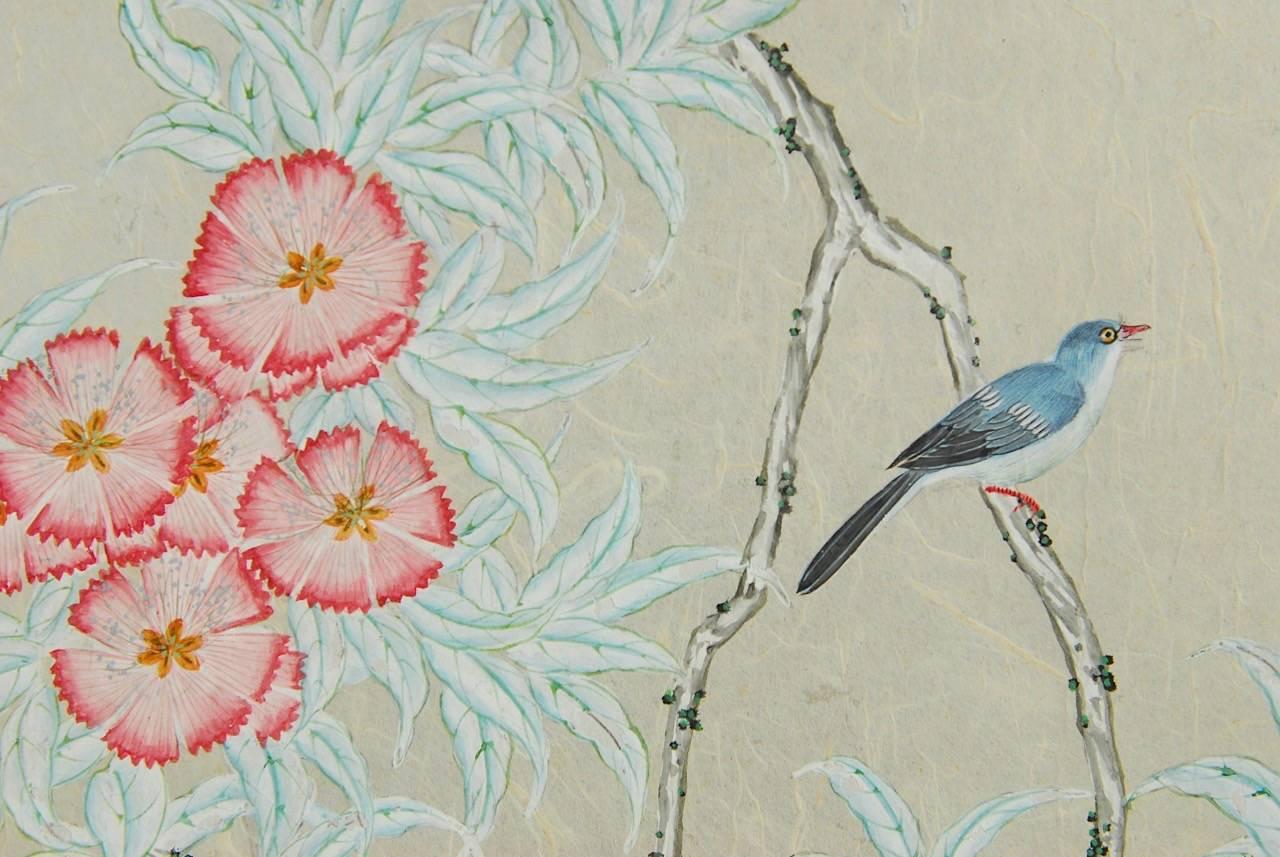 Chinoiserie Flora and Fauna Painted Panels by Robert Crowder 1