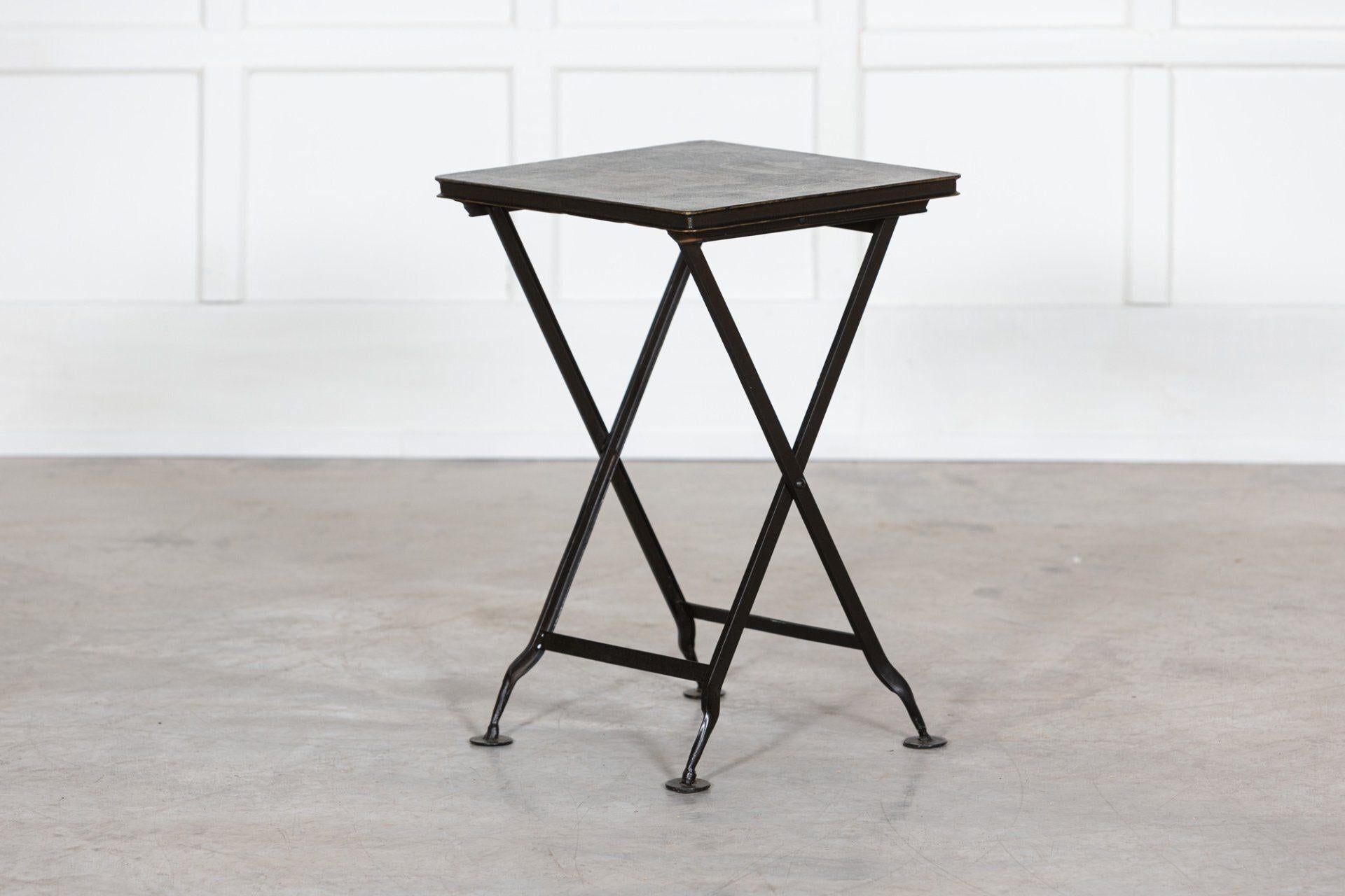 20th Century Chinoiserie Folding Iron Side Table For Sale