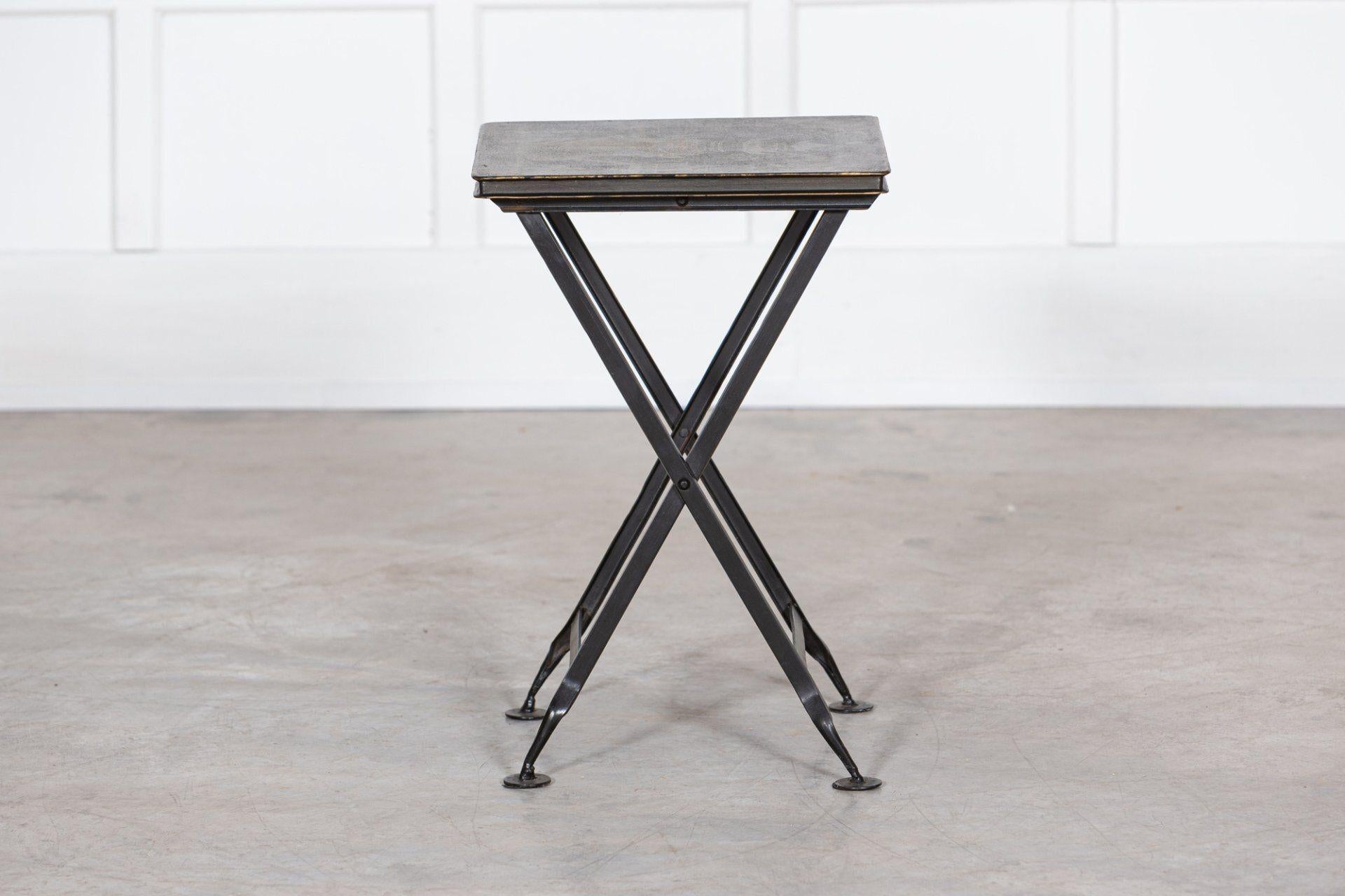 Chinoiserie Folding Iron Side Table For Sale 3