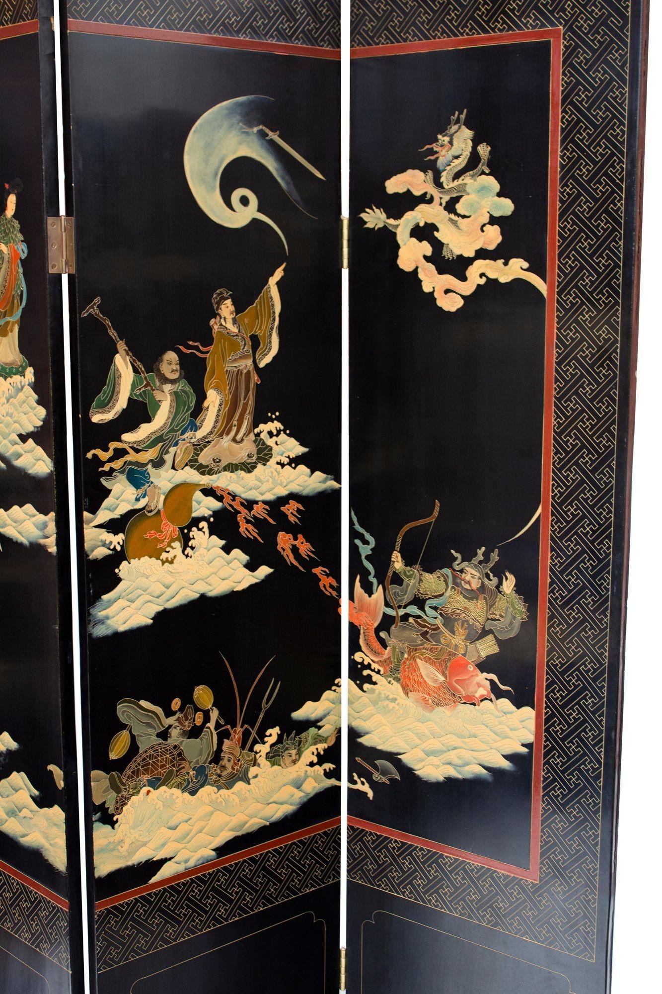 Chinoiserie Folding Screen or Room Divider For Sale 1