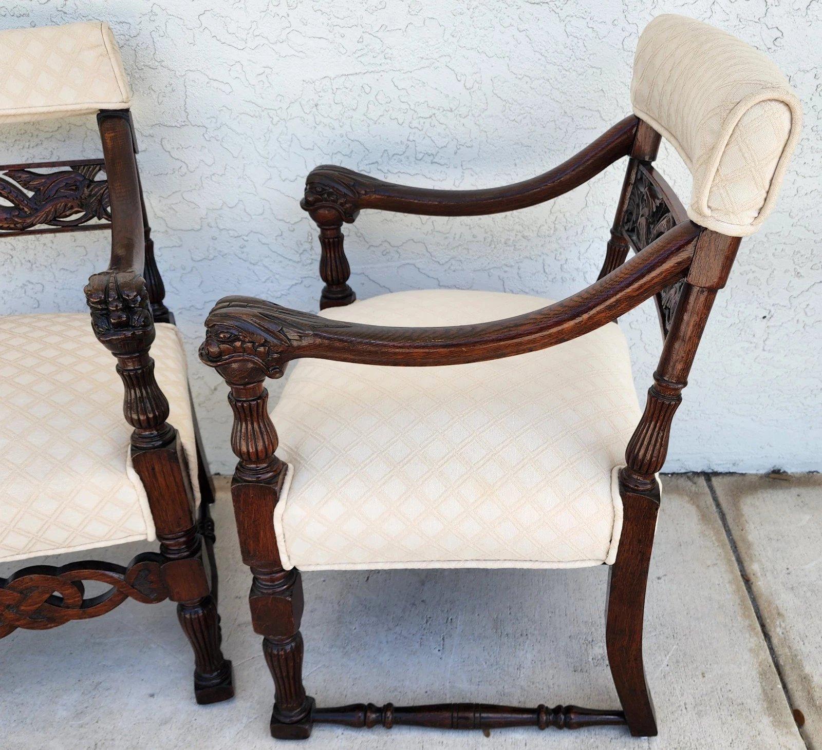 Poltroncine Chinoiserie Foo Dog Coppia di poltrone Mid Century in vendita 3