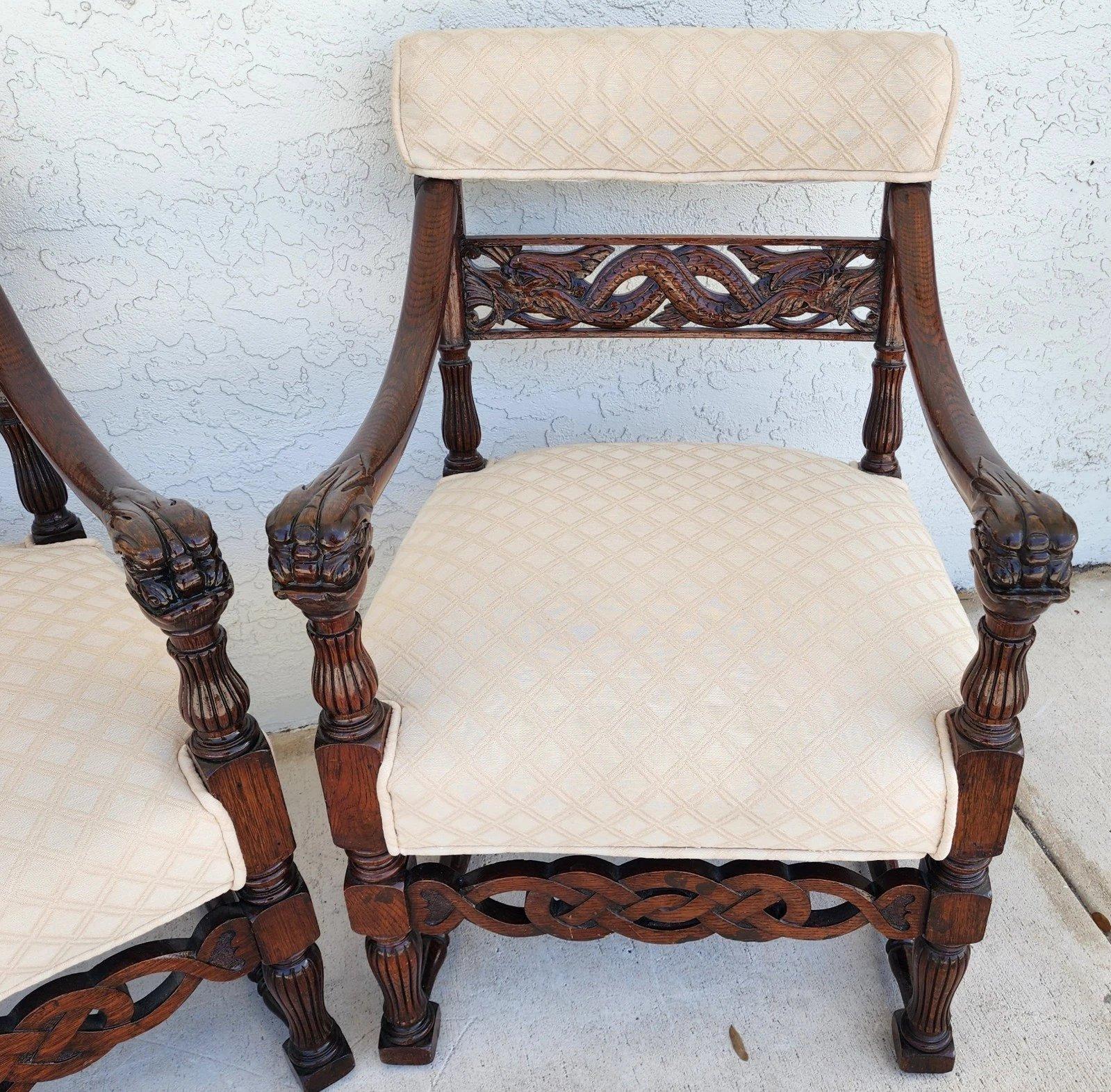 Poltroncine Chinoiserie Foo Dog Coppia di poltrone Mid Century in vendita 6