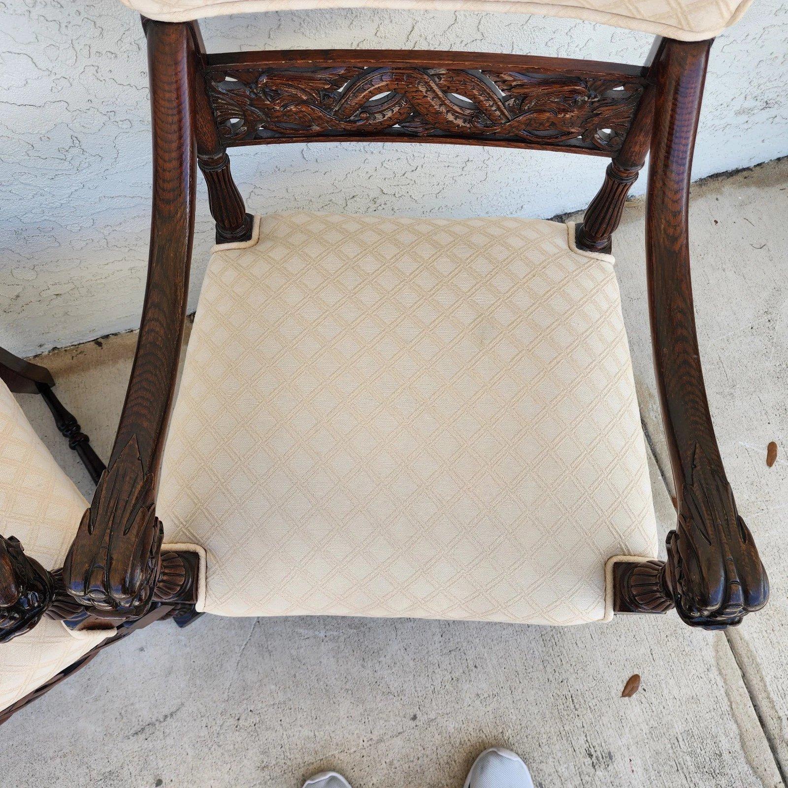 Poltroncine Chinoiserie Foo Dog Coppia di poltrone Mid Century in vendita 8