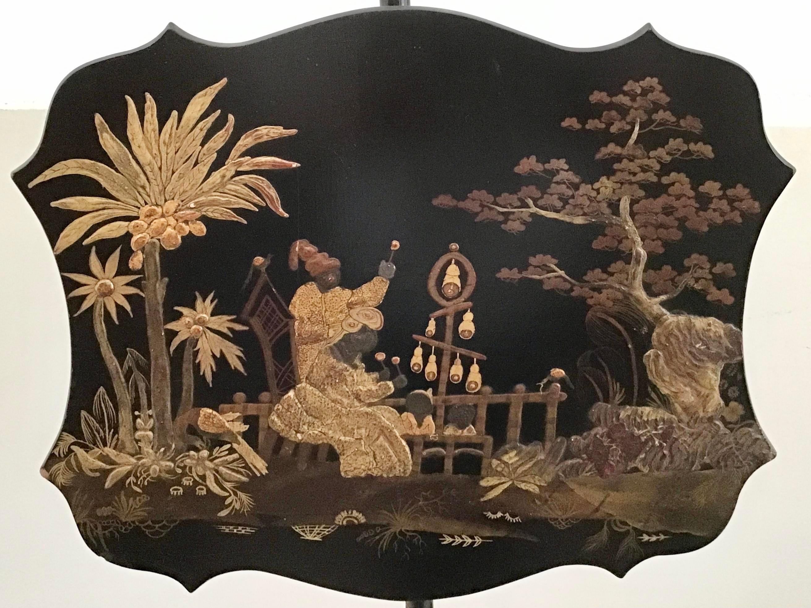 Chinoiserie French Decorative Fireplace Screen Stand 1