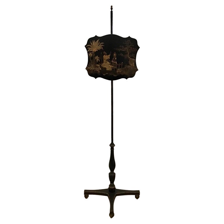 Chinoiserie French Decorative Fireplace Screen Stand For Sale at 1stDibs