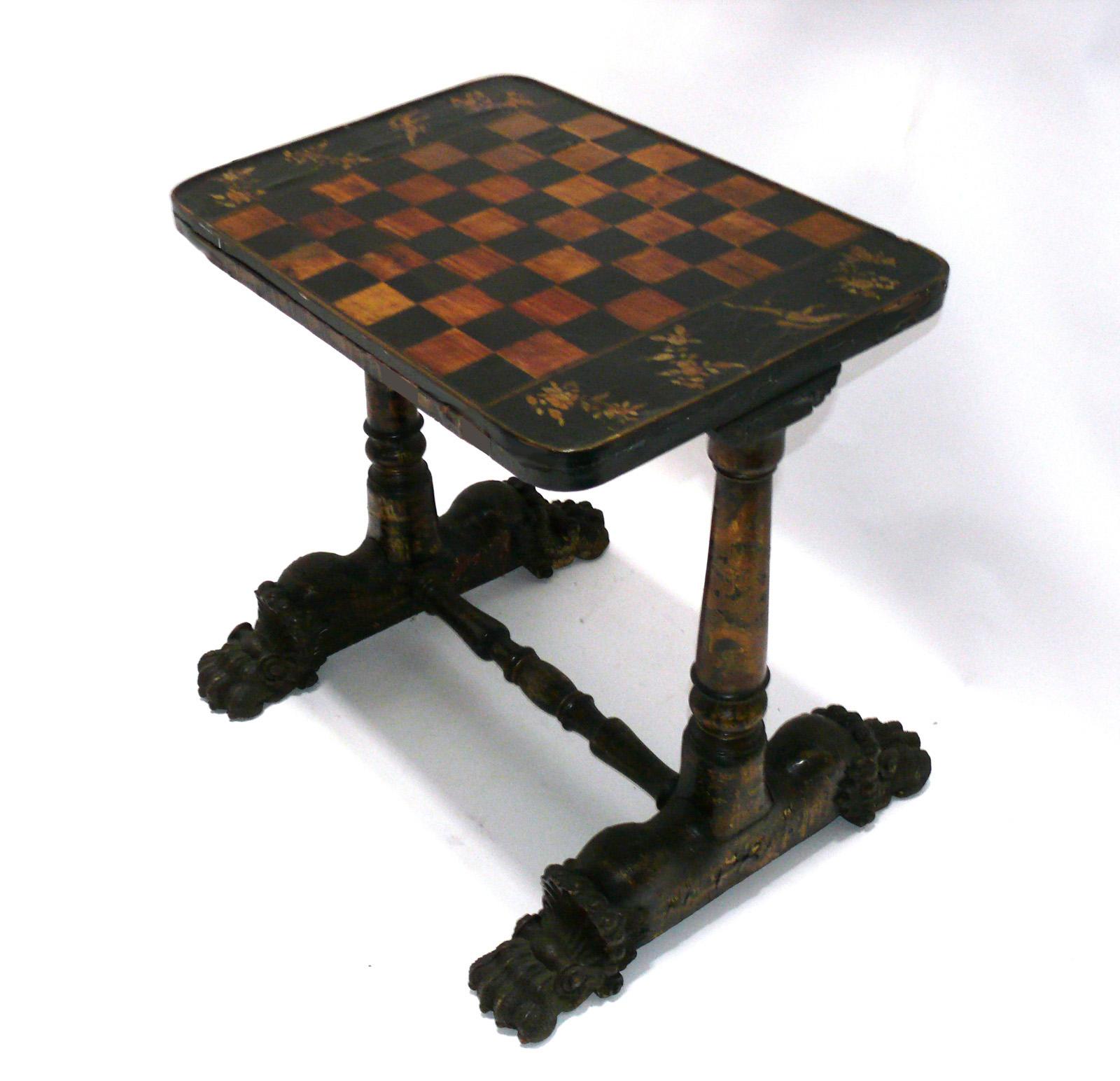 Chinese Chinoiserie Games Table  For Sale
