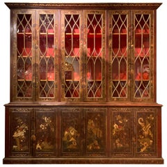 Chinoiserie George-lll-Style Bookcase/Display Cabinet, 19th Century
