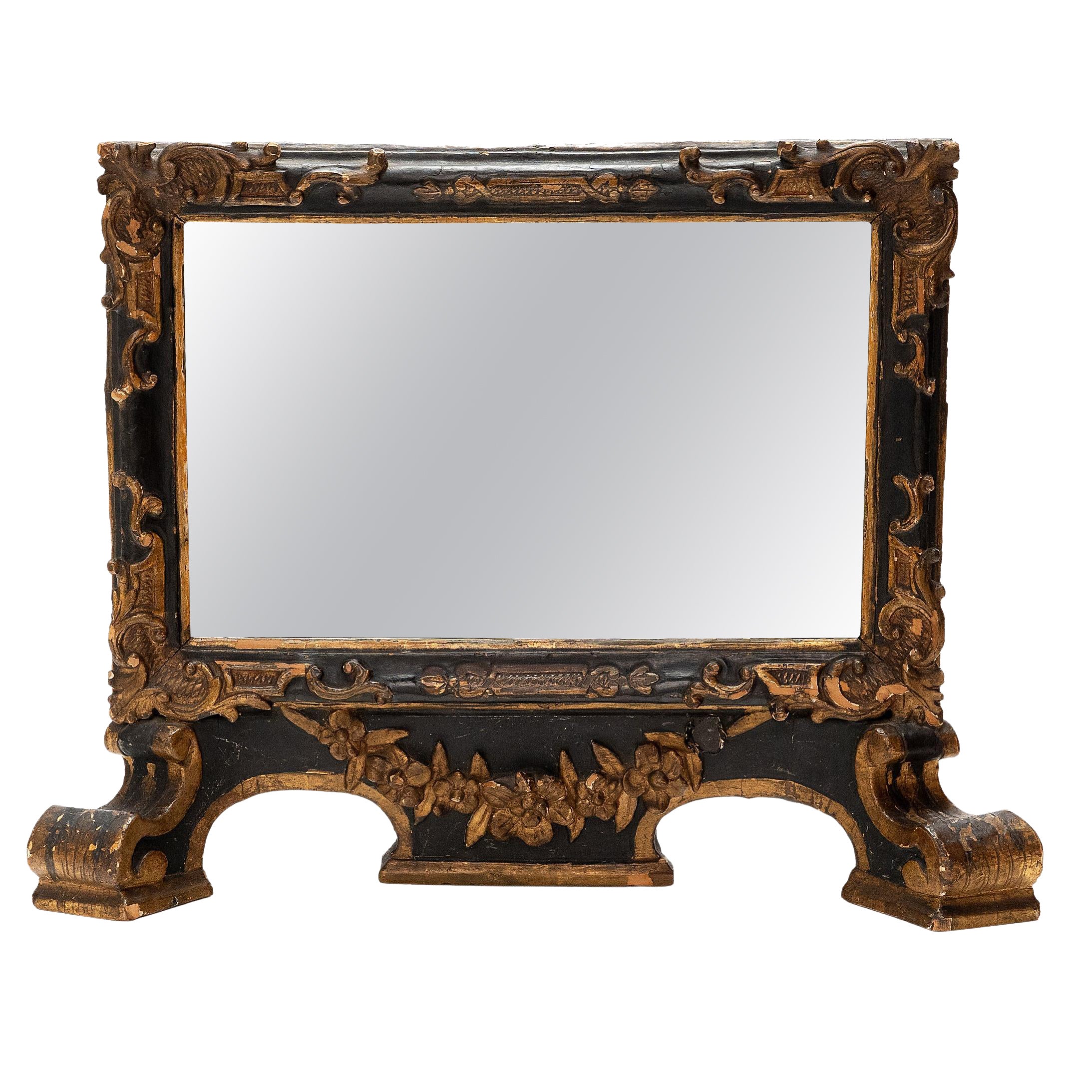 Espejo de mesa dorado de Chinoiserie, c. 1900