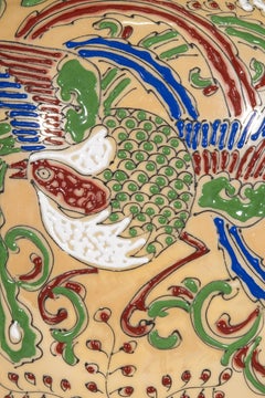 Chinoiserie Ginger Jar Urn Table Lamp Enameled Birds Scrolls Japan 1960s