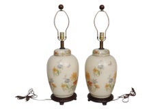 Chinoiserie Glass Table Lamps, a Pair