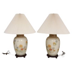 Lampade da tavolo in vetro Chinoiserie, una coppia