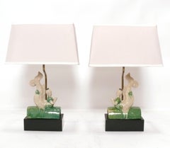 Chinoiserie Glazed Ceramic Roof Tile Lamps