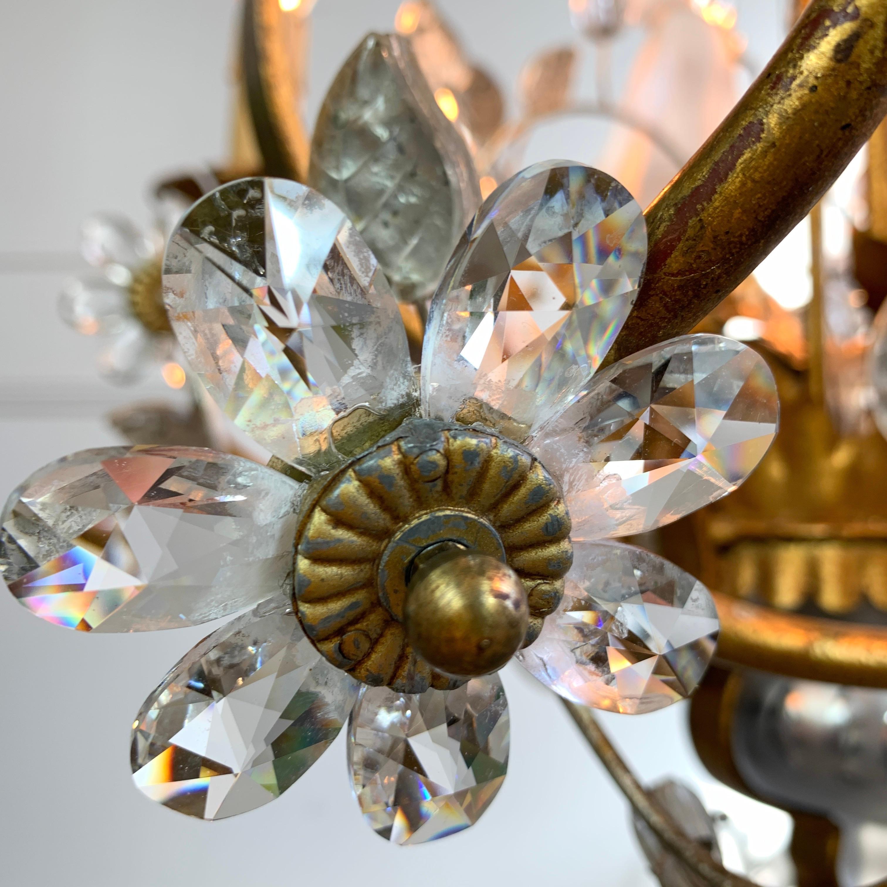 Lampadario Chinoiserie in cristallo dorato Banci Firenze Italia in vendita 3