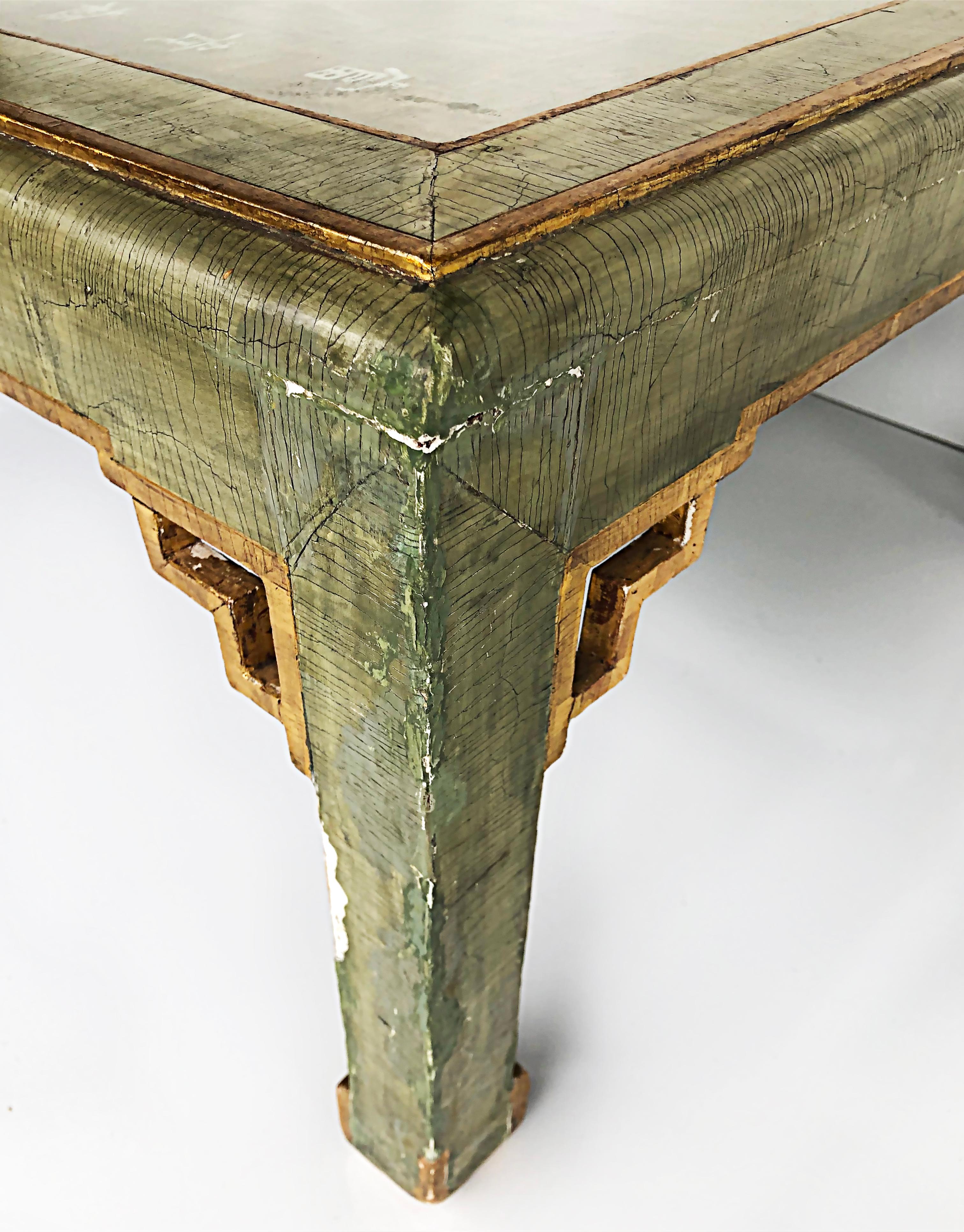 Chinoiserie Gold Leaf Hardstone Decorated Coffee Table from a Screen Panel 8