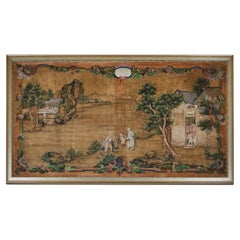 Chinoiserie Gouache on Silk Painting