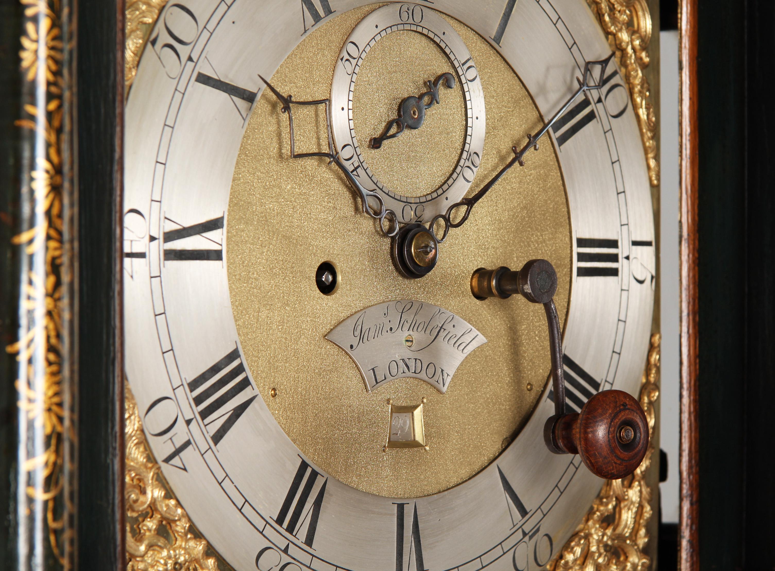 Chinoiserie Grandfather Clock, England, London, Mid-18th Century, Longcase Clock For Sale 3