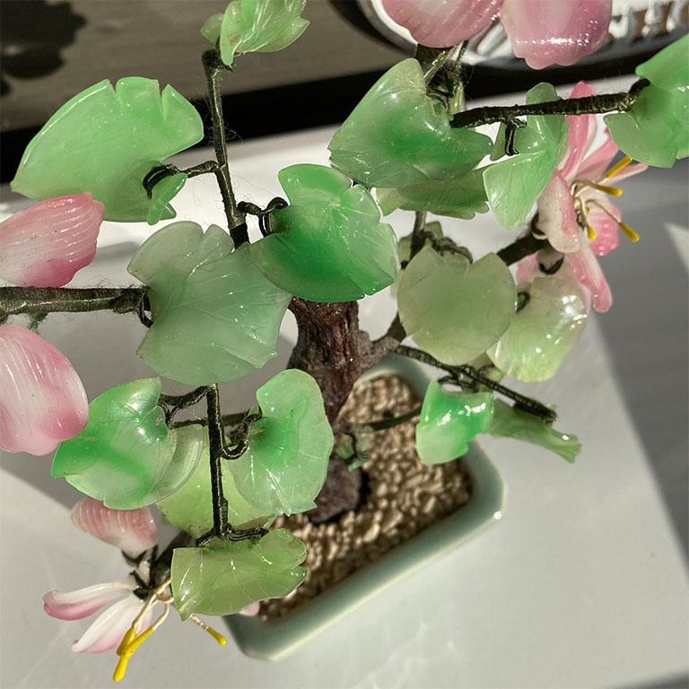 vintage jade glass bonsai tree