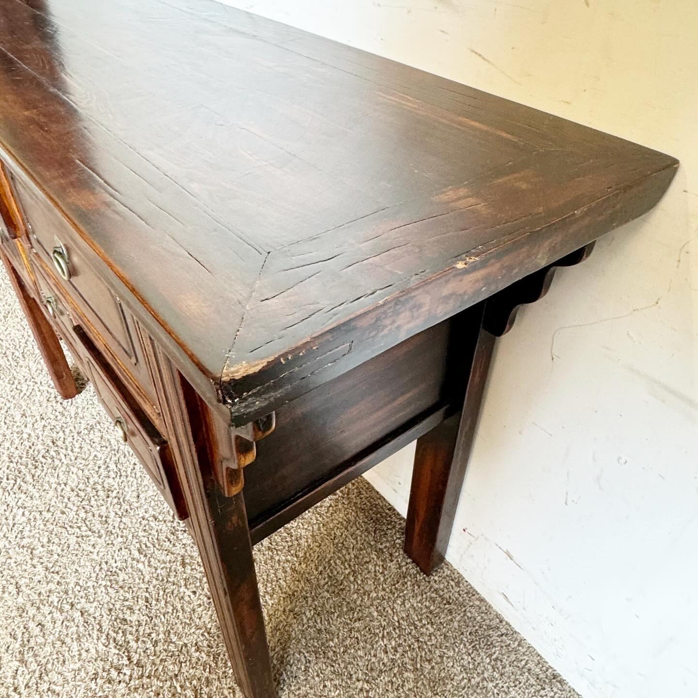 Tavola laterale/console intagliata a mano Chinoiserie in vendita 1
