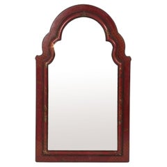 Chinoiserie Miroir peint à la main Couleur rouge profond 47" hauteur x 28.5" largeur