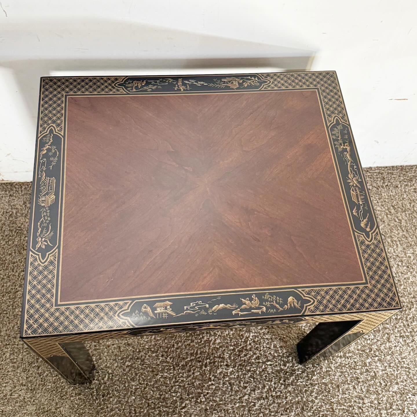 20th Century Chinoiserie Hand Painted Side Table by Drexel Heritage For Sale