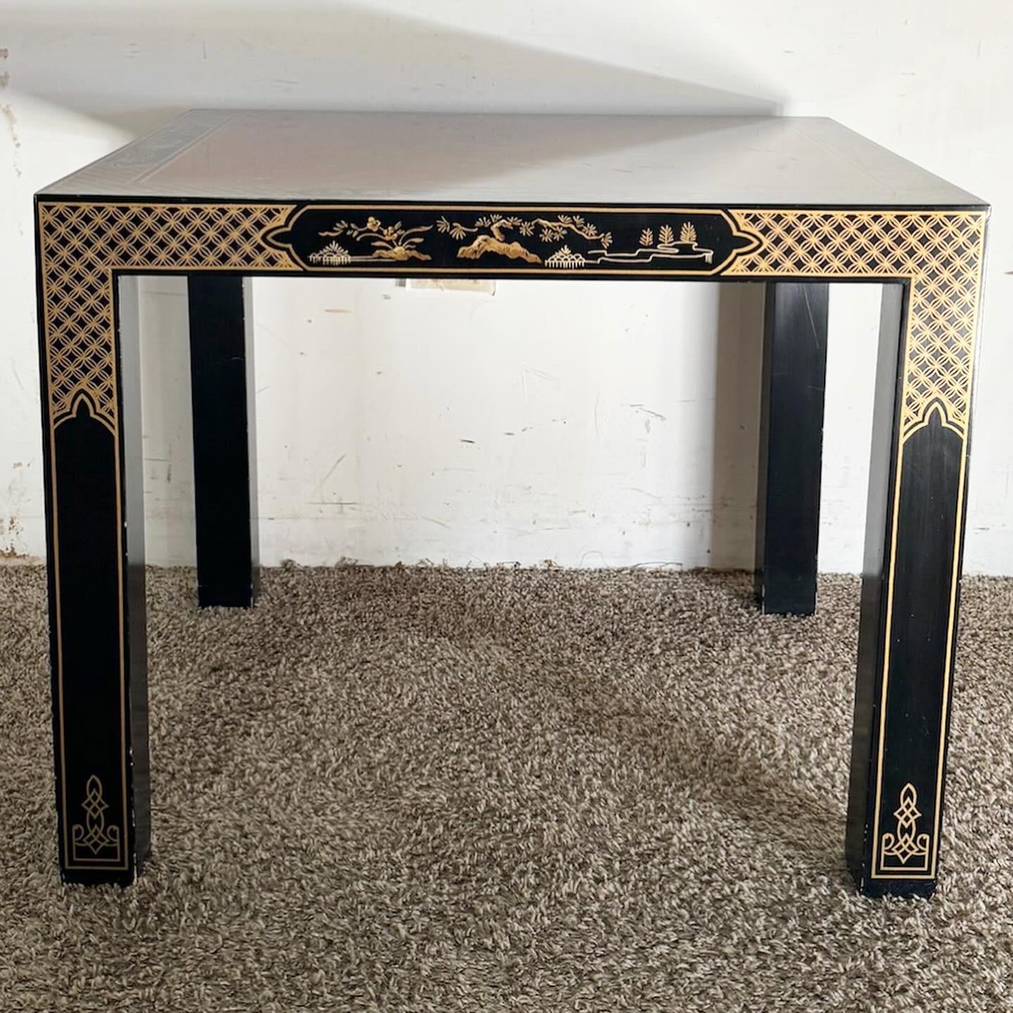 Chinoiserie Hand Painted Side Table by Drexel Heritage For Sale 3