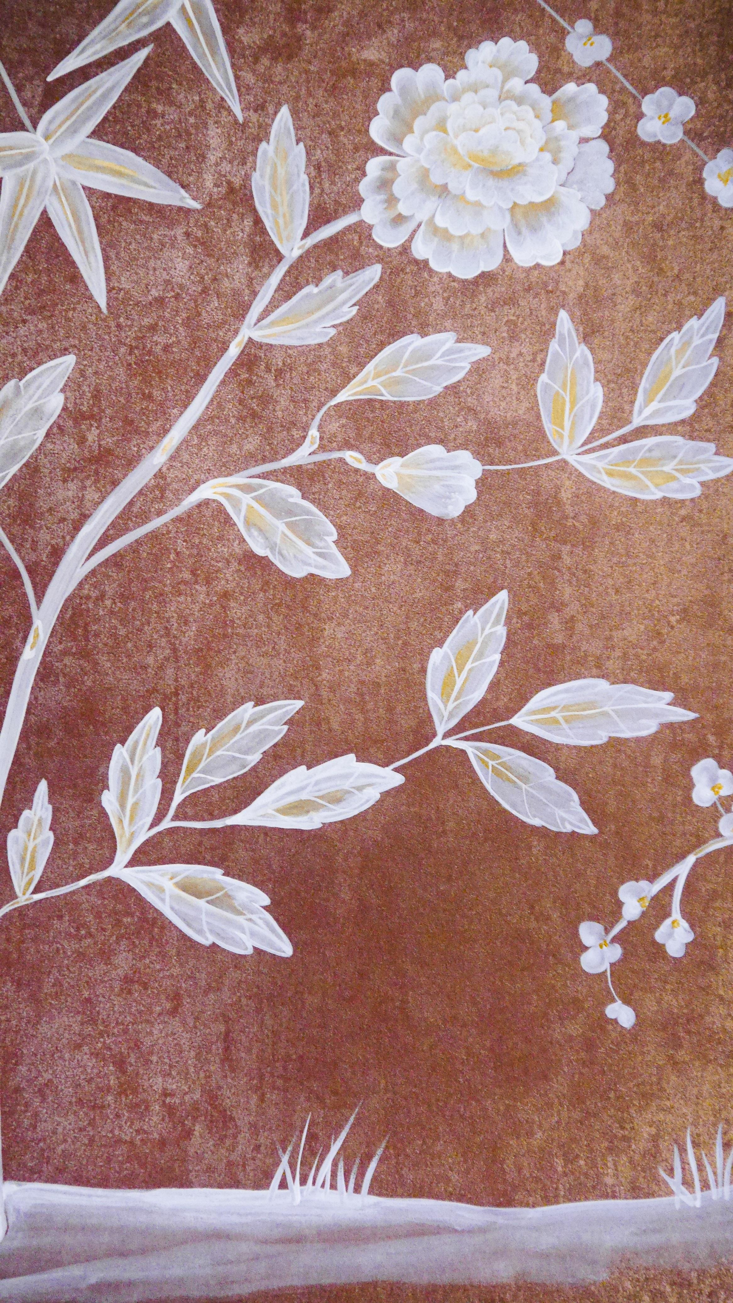 Chinoiserie-Handbemalte chinesische Tafel Caledon aus dem 19. Jahrhundert (Deutsch) im Angebot