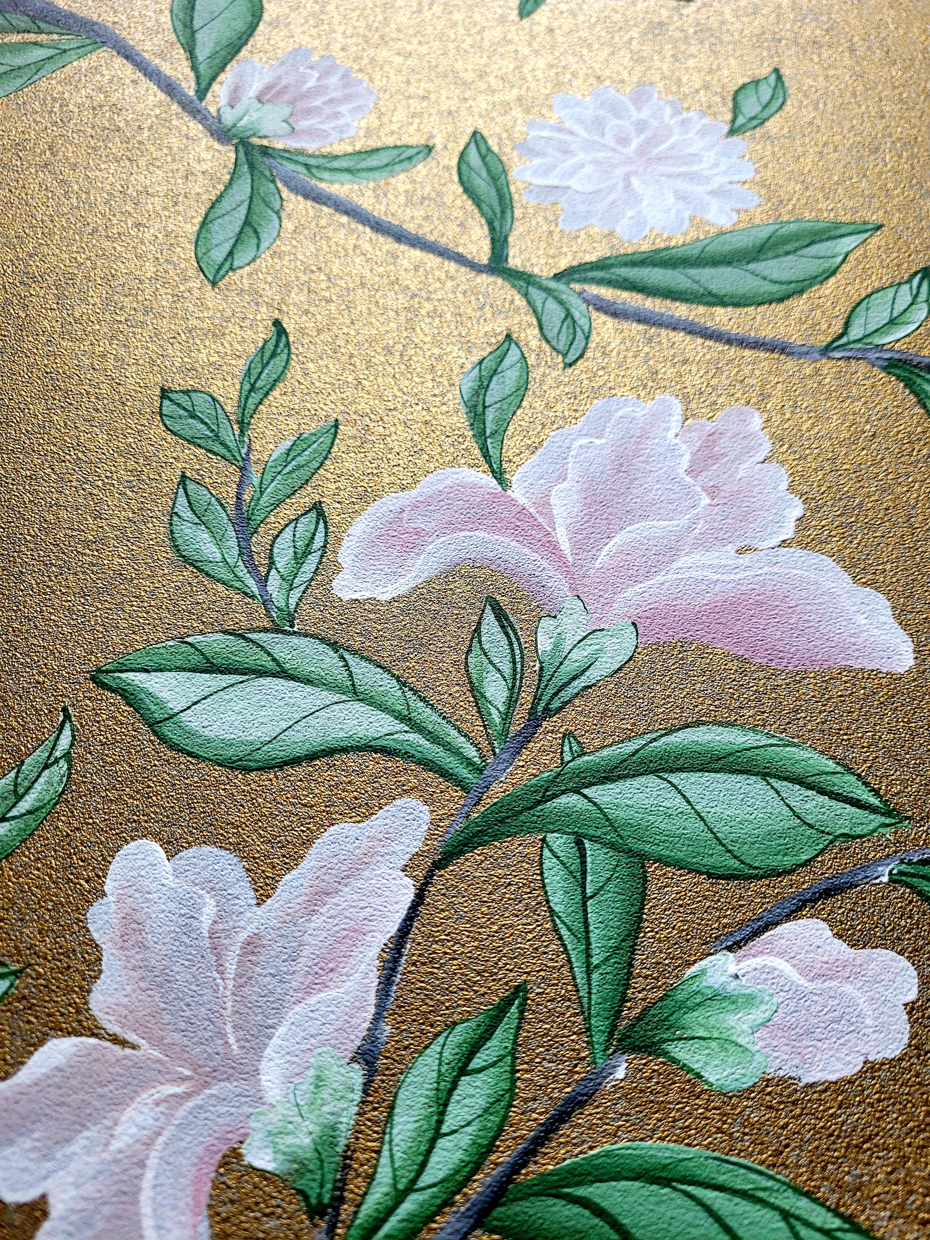 Hand-Painted Chinoiserie Handpainted Chinese Panel 19th Century Charlestone For Sale