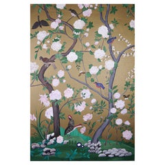 Chinoiserie Handpainted Chinese Panel 19th Century Charlestone