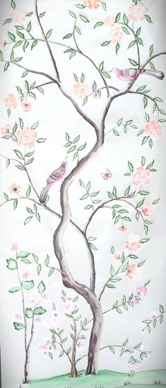 Chinese Wallpaper Handpainted Berkeley 19th Century Reproduction Chinoiserie