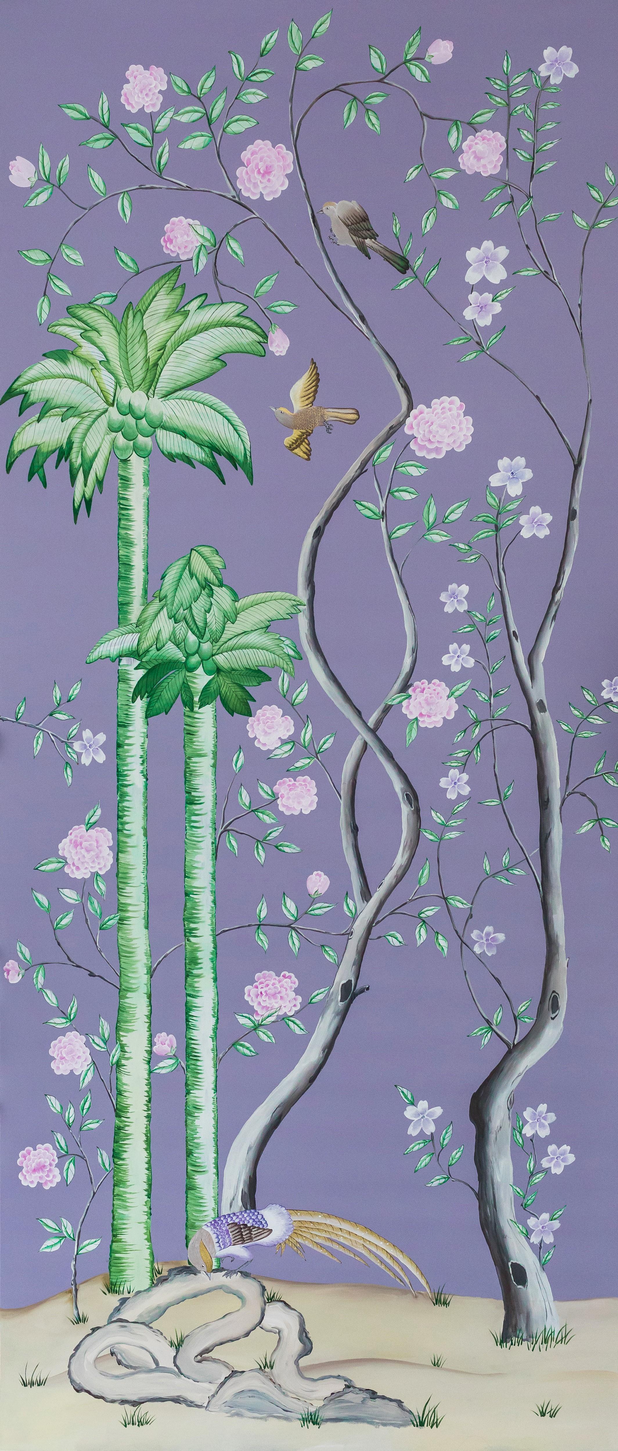 Chinoiserie-Handbemalte chinesische Wandteppiche, Rückkehr nach Nassau, 18. Jahrhundert (21. Jahrhundert und zeitgenössisch) im Angebot