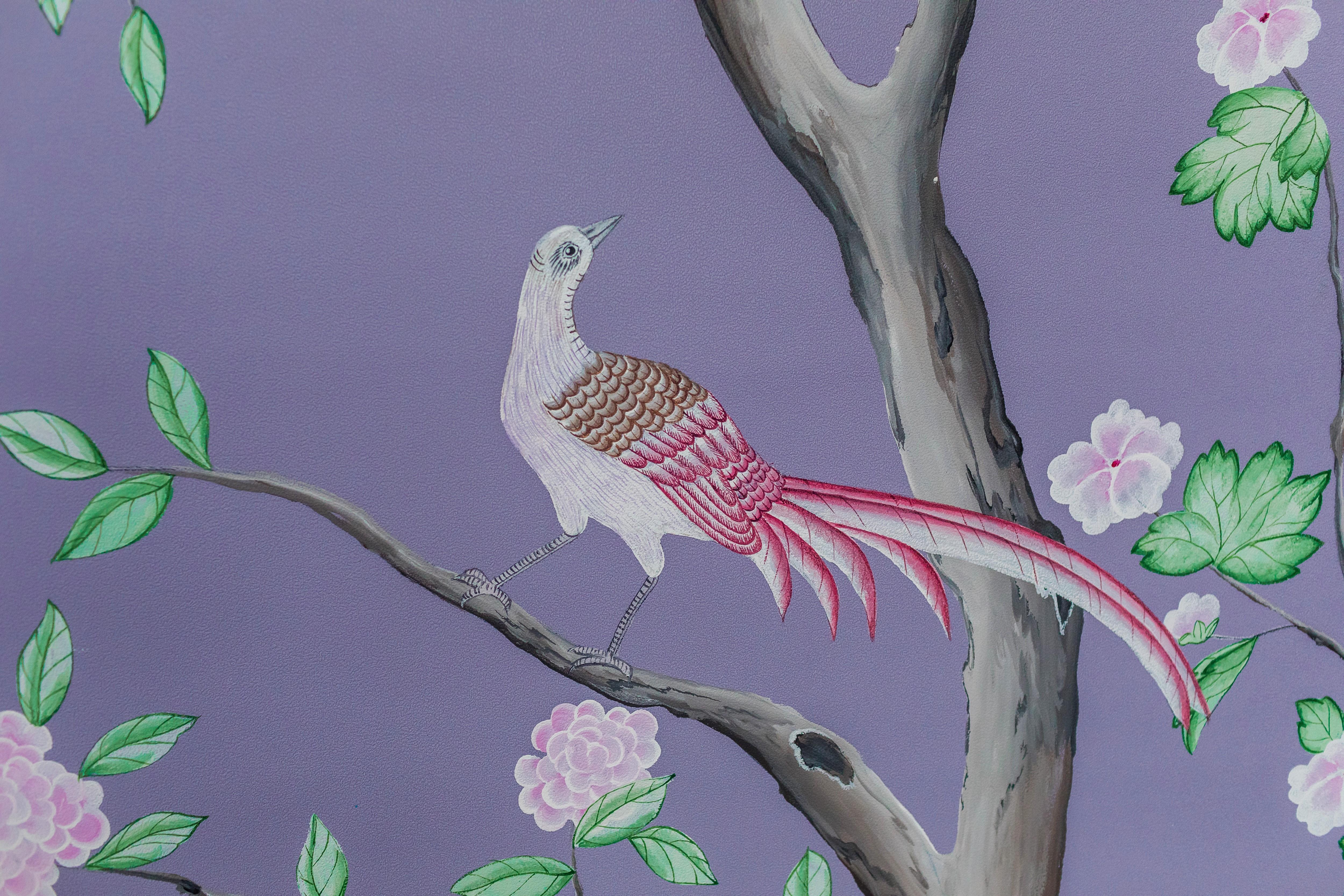 Chinoiserie Hand Painted Chinese Wallpaper Return to Nassau 18th Century For Sale 2