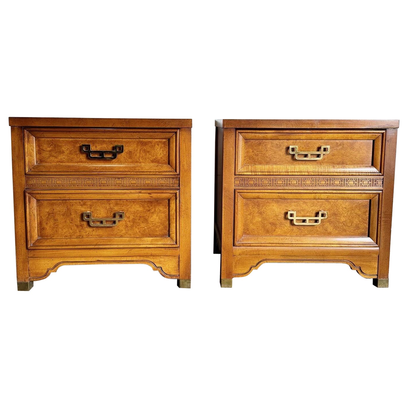 Chinoiserie Henry Link “Mandarin” Nightstands by Lexington - a Pair