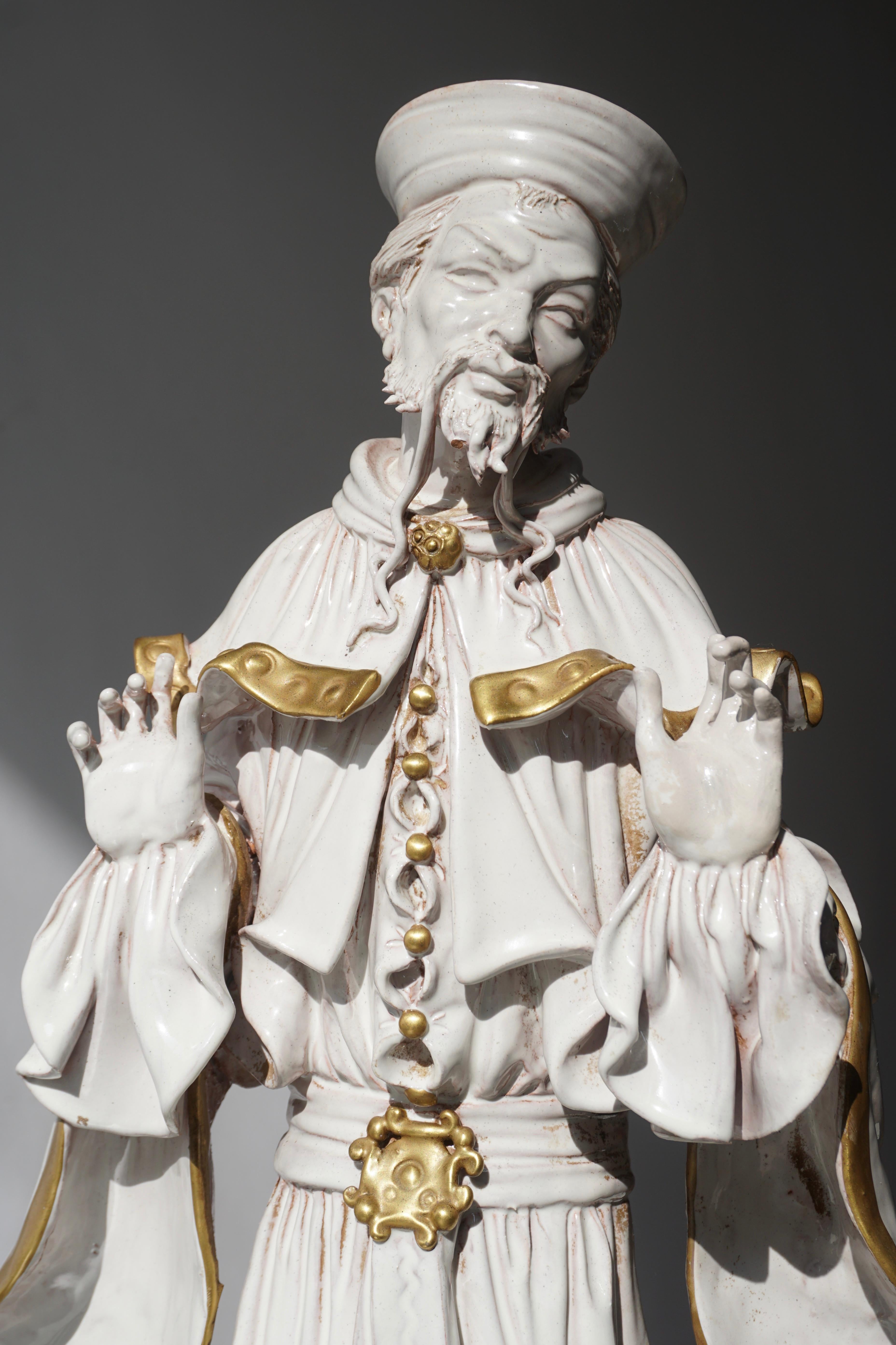 Hollywood Regency Figure en porcelaine italienne de Batiguani en vente