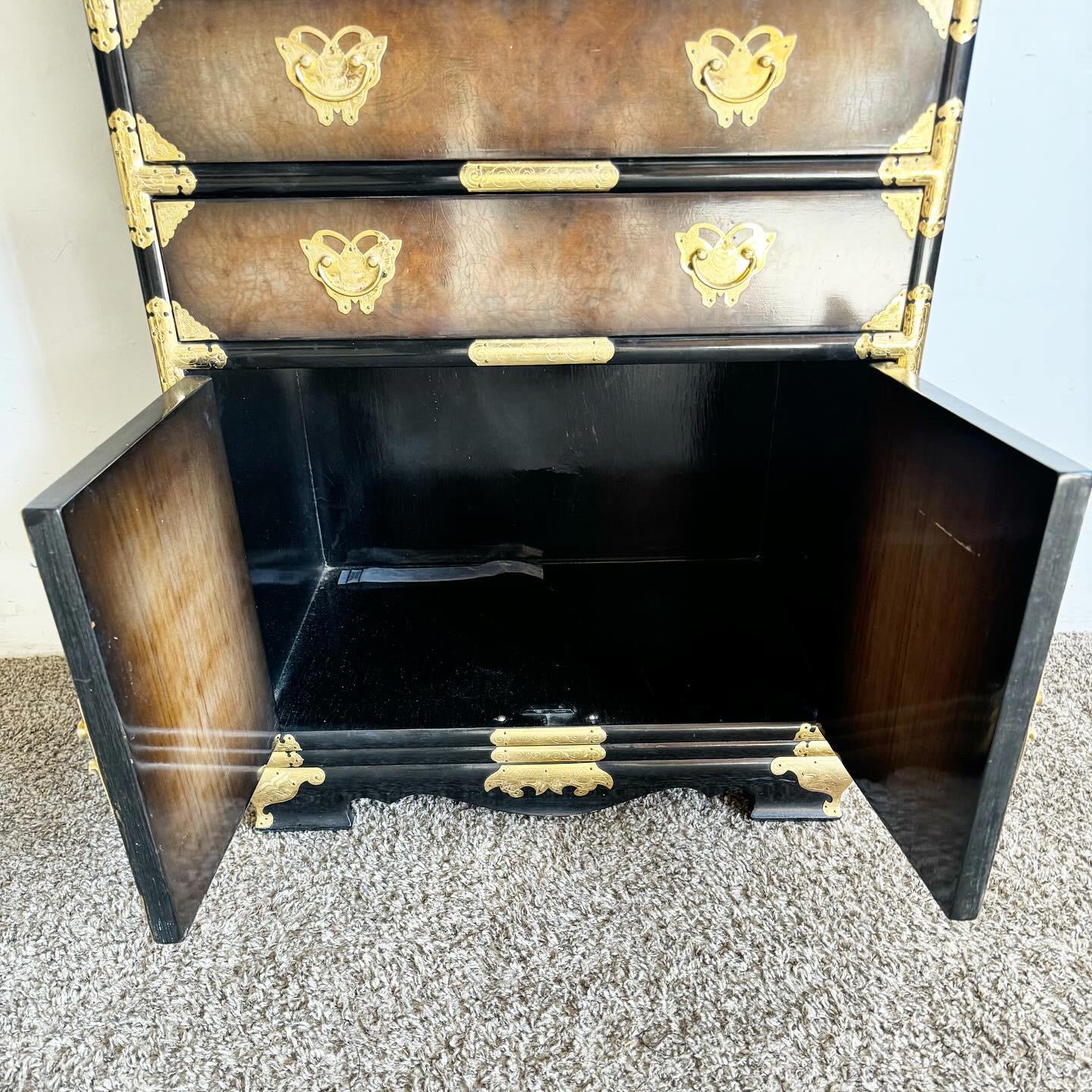 Chinoiserie Jewelry Armoire With Gold Accents 5 Drawers For Sale 3