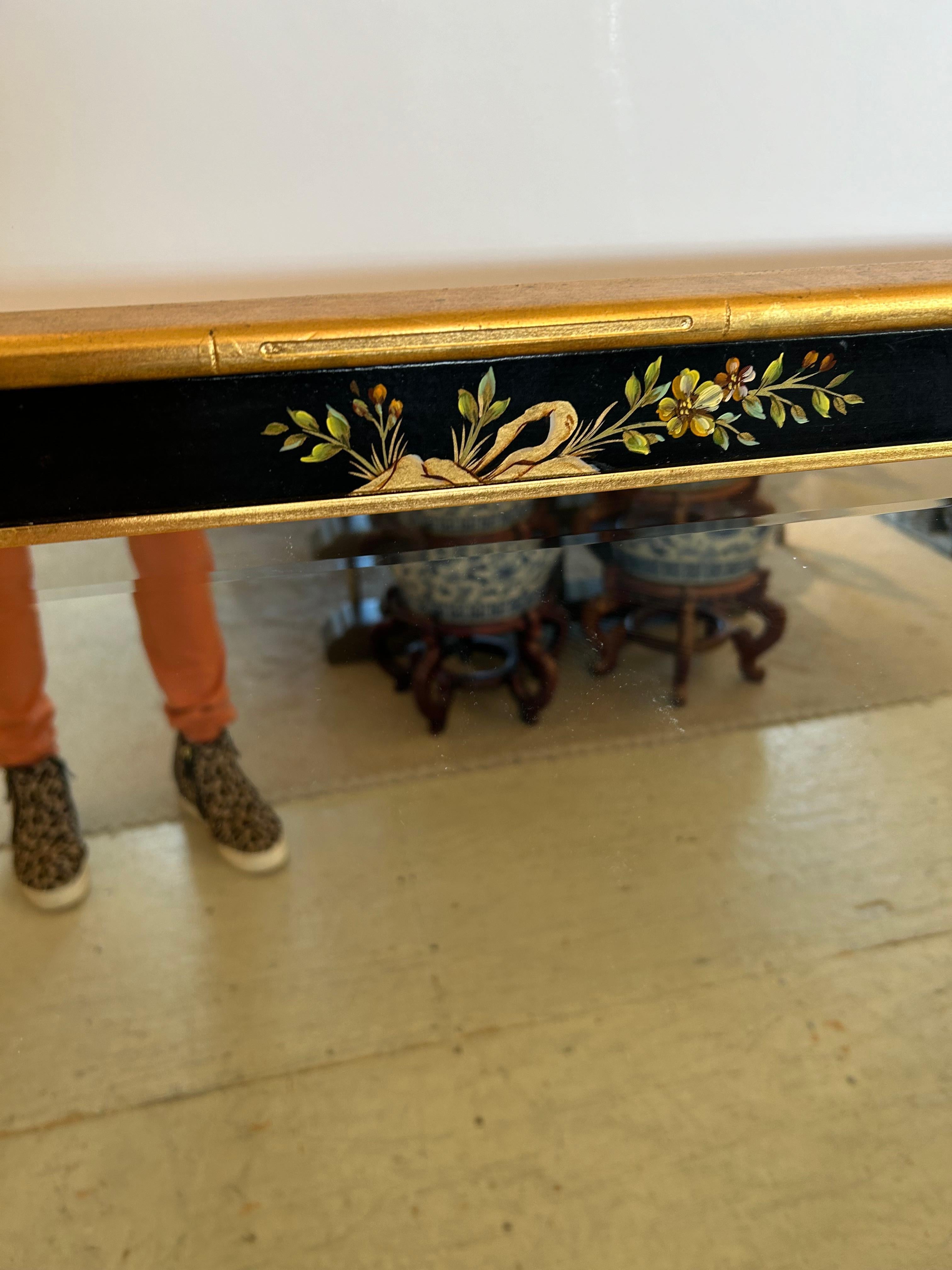 Chinoiserie LaBarge Handpainted Rectangular Large Mirror 2