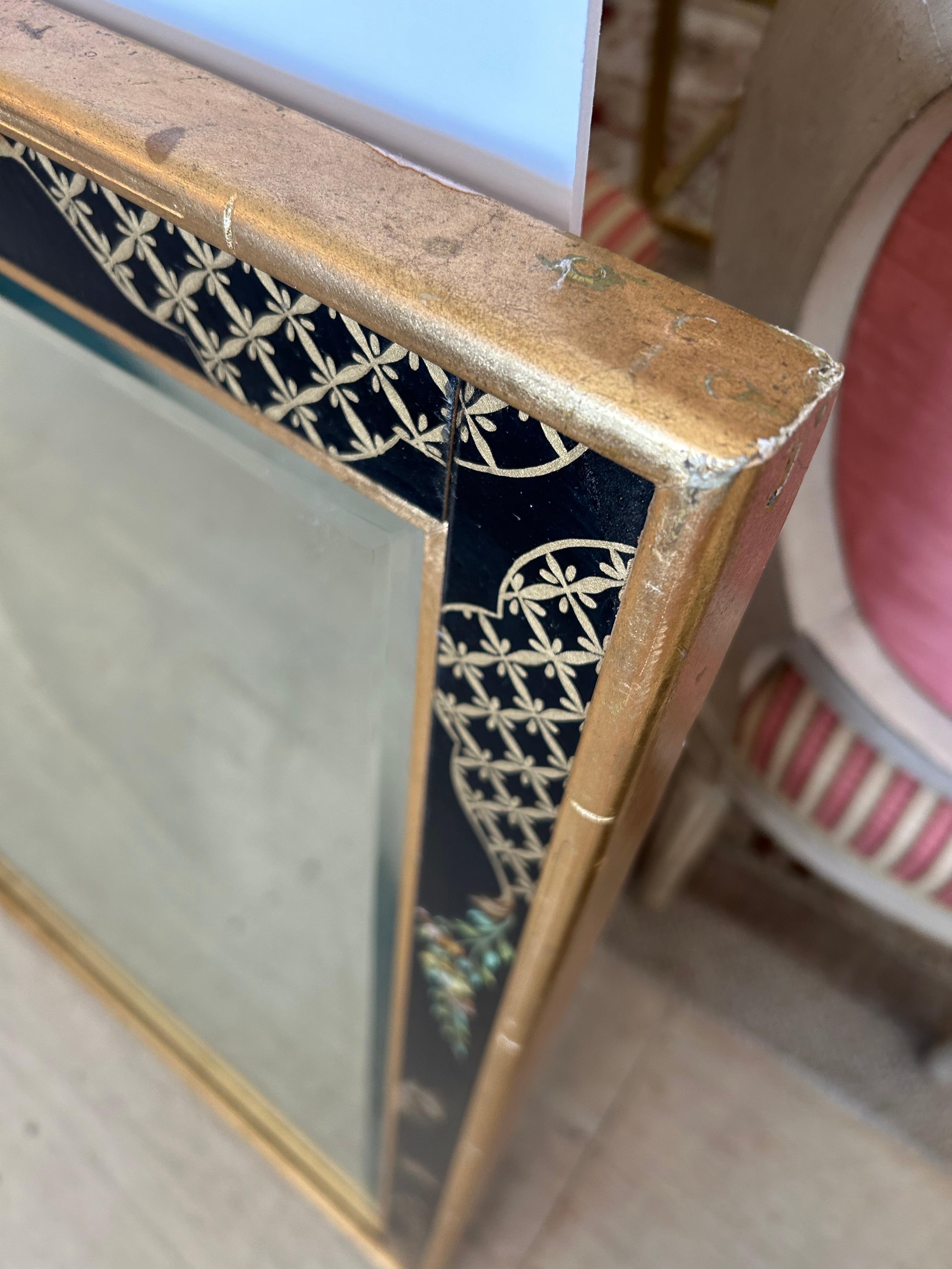 Chinoiserie LaBarge Handpainted Rectangular Large Mirror 4