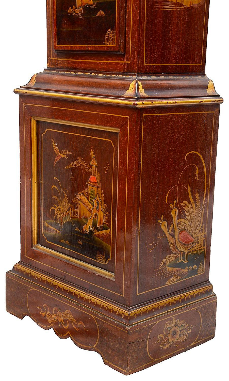 20th Century Chinoiserie lacquer Grandmother clock, circa 1920 For Sale