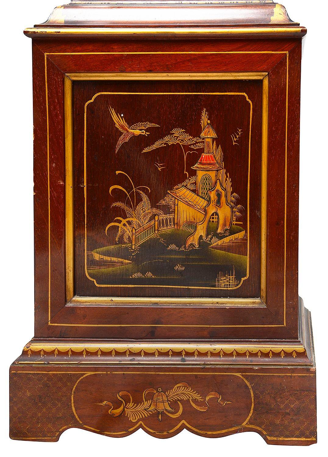 Chinoiserie lacquer Grandmother clock, circa 1920 For Sale 1