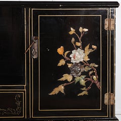 Chinoiserie Lacquer + Hardstone Cabinet from Paris