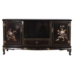 Chinoiserie Lacquer + Hardstone Cabinet from Paris
