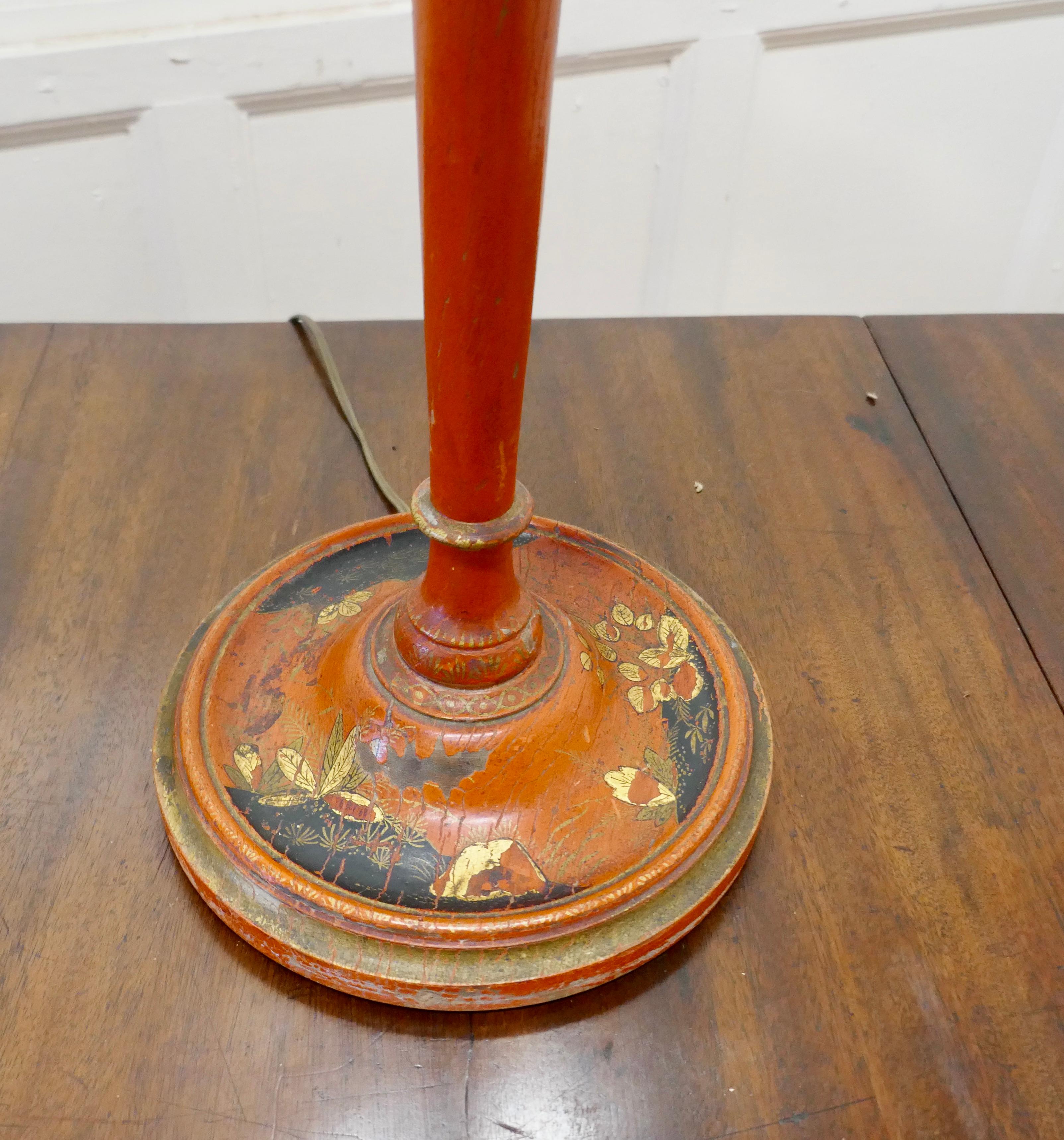 20ième siècle Lampe de table en laque chinoiseries en vente
